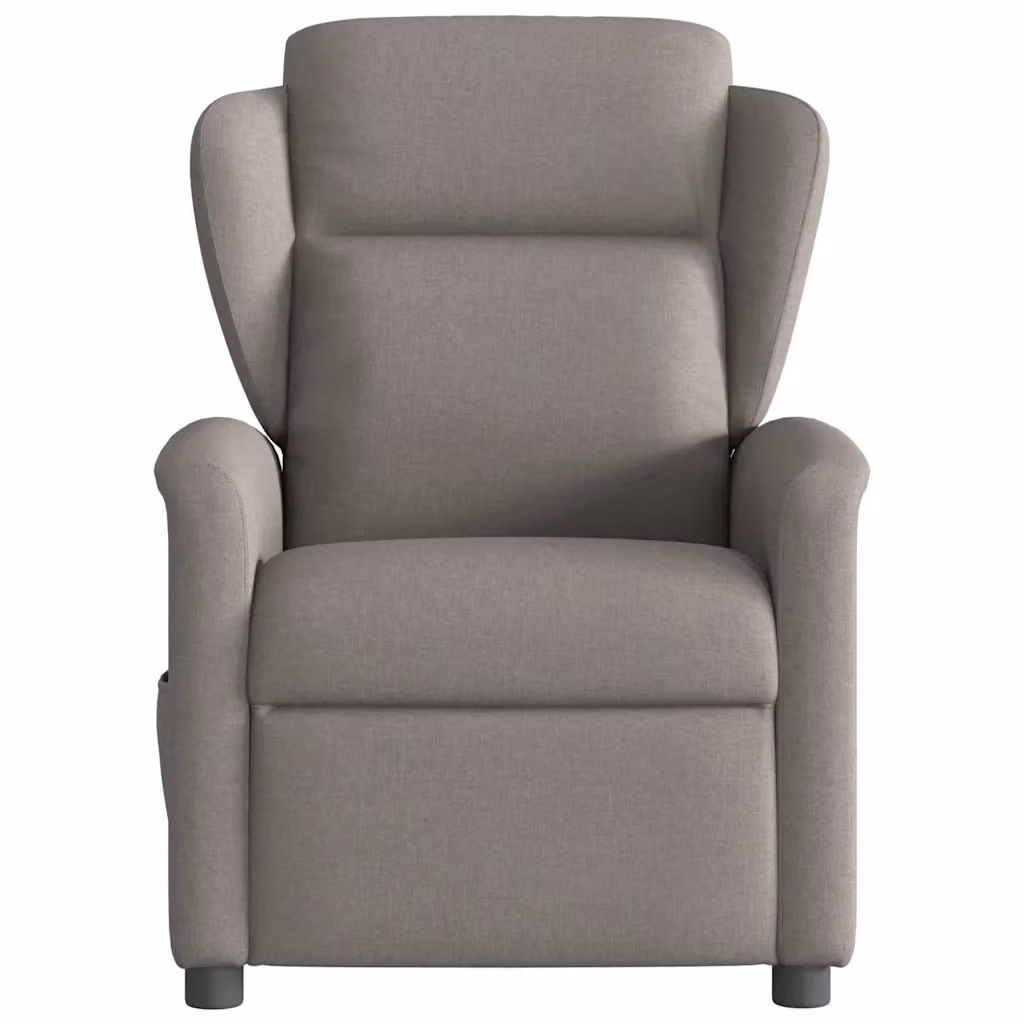 Poltrona Reclinabile Relax vidaXL in Tessuto Beige e Grigio con Braccioli e Struttura in Metallo e Legno – 2