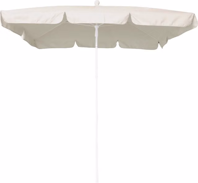 Ombrellone Maffei Art.113R ecru con telaio in acciaio bianco e copertura in poliestere, L: 185 cm, P: 125 cm, H: 230 cm