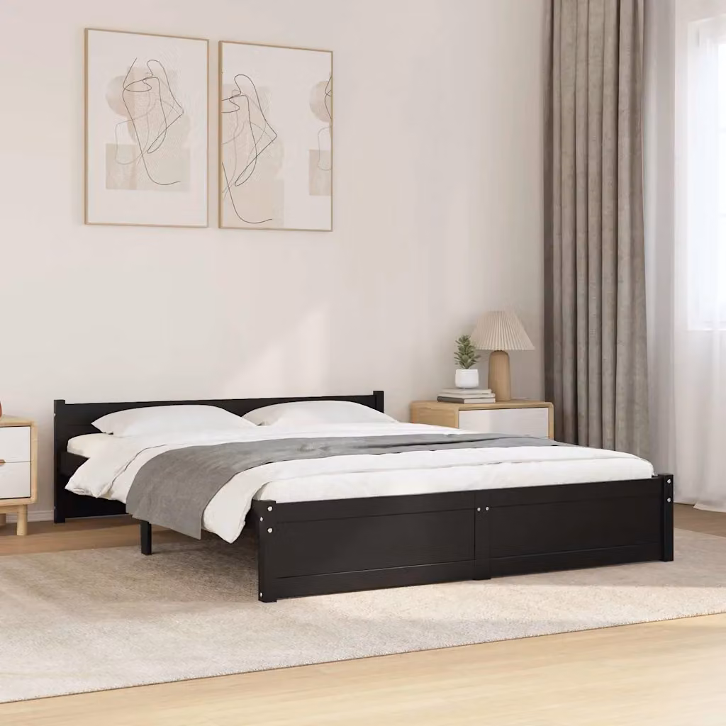 Giroletto vidaXL in legno massello di pino nero L: 140,5 cm, P: 195,5 cm, H: 51 cm – 1