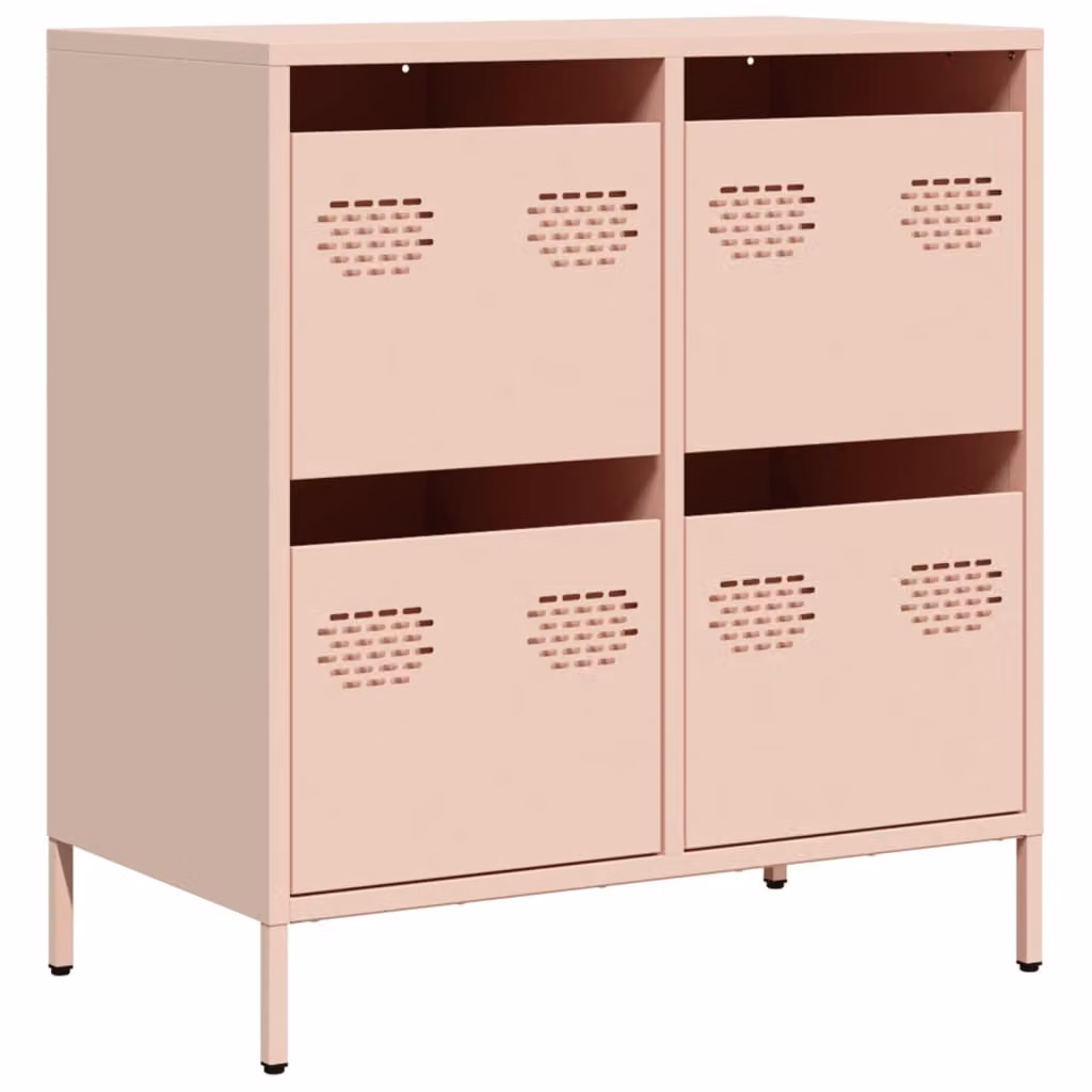 Credenza Rosa 68x39x73,5 cm in Acciaio Laminato a Freddo