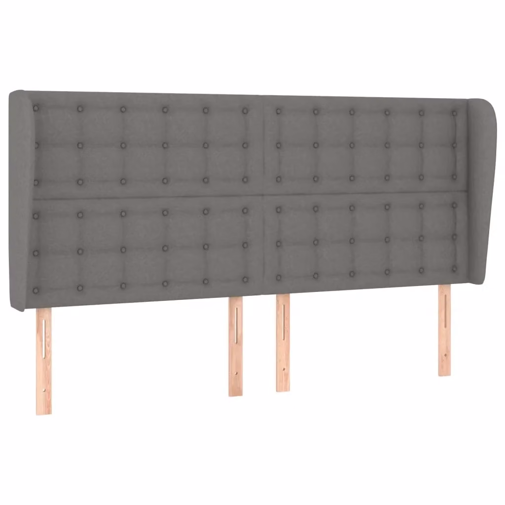 Testiera ad orecchio vidaXL in tessuto grigio con struttura in legno L: 183 cm, P: 23 cm, H: 118-128 cm – 2