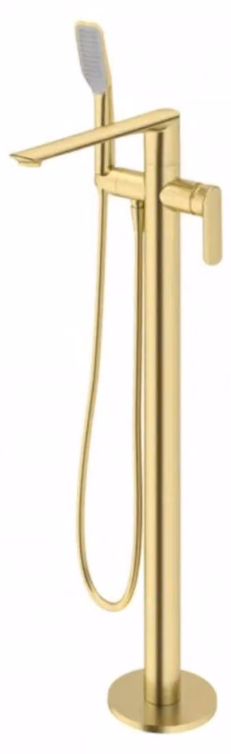 Miscelatori per vasca da bagno freestanding, finitura oro spazzolato