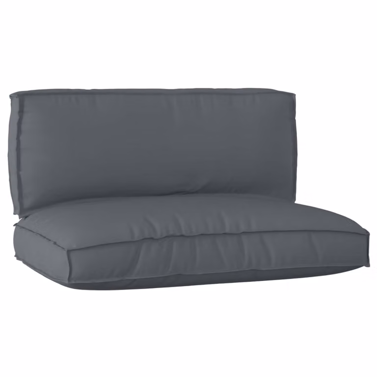 vidaXL Set di Cuscini per Pallet in Tessuto Oxford Antracite, Impermeabili e Idrorepellenti, L/P/H: 120 x 120 x 12 cm