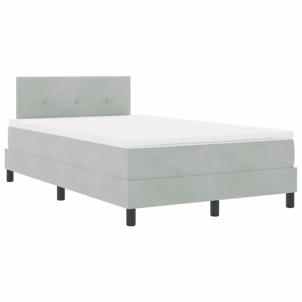 Letto a molla con illuminazione LED vidaXL in velluto grigio chiaro, L/P/H: 200 x 120 x 280 cm – 2