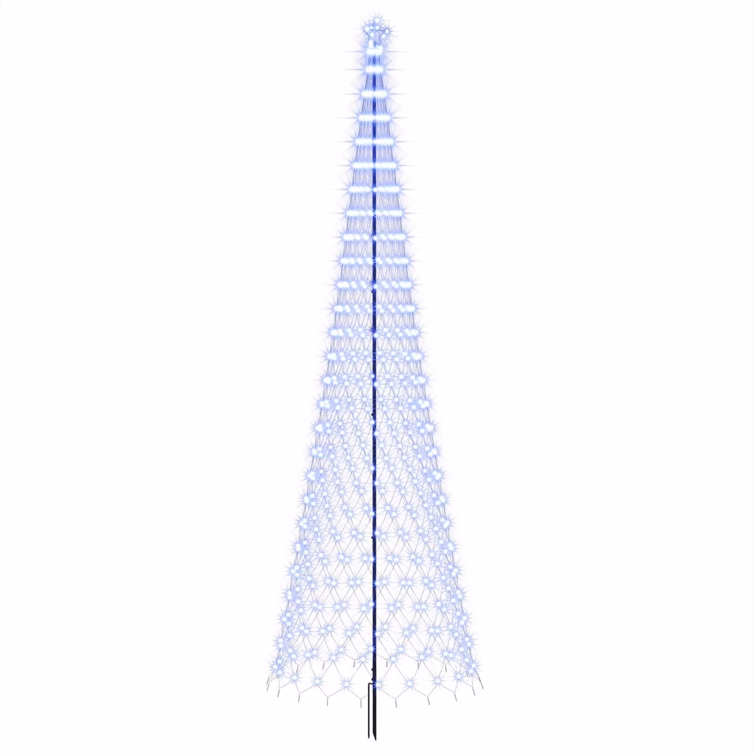 Albero di Natale a LED, altezza 500 cm, 550 LED, colore blu, struttura in ferro, colore nero