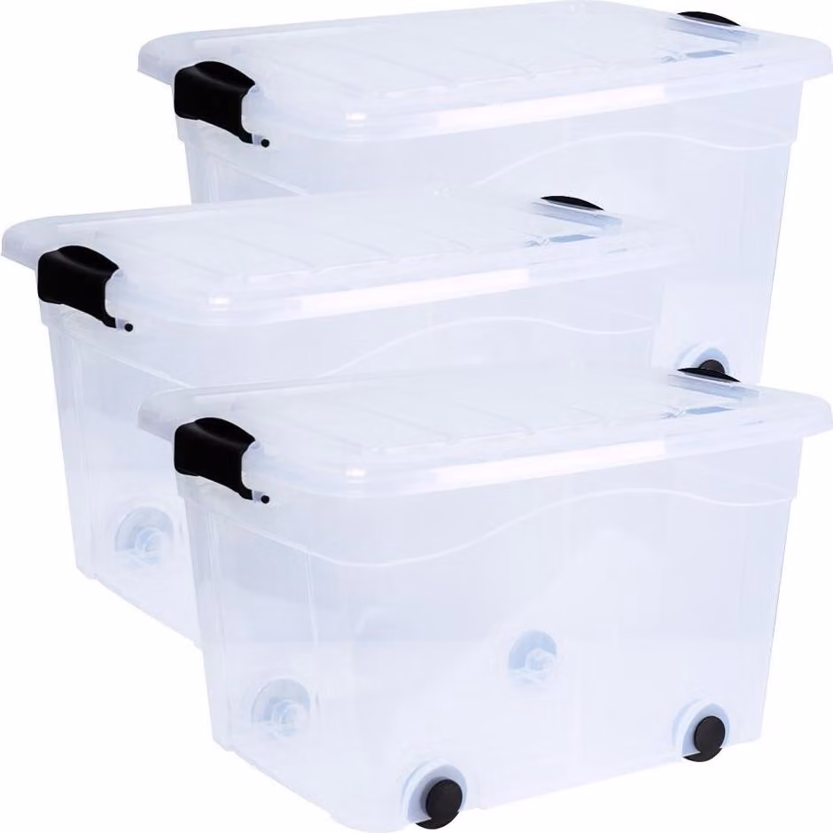 Cassetta portaoggetti Anzio 20 l set di 3 con rotelle