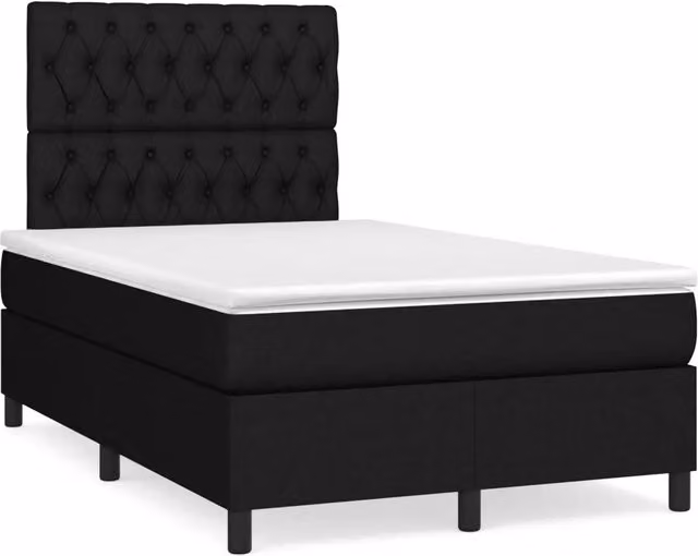 Letto Ibrido vidaXL con Materasso e Struttura in Legno di Pino, Colore Bianco e Nero, L/P/H: 120 x 200 x 193 cm – 1