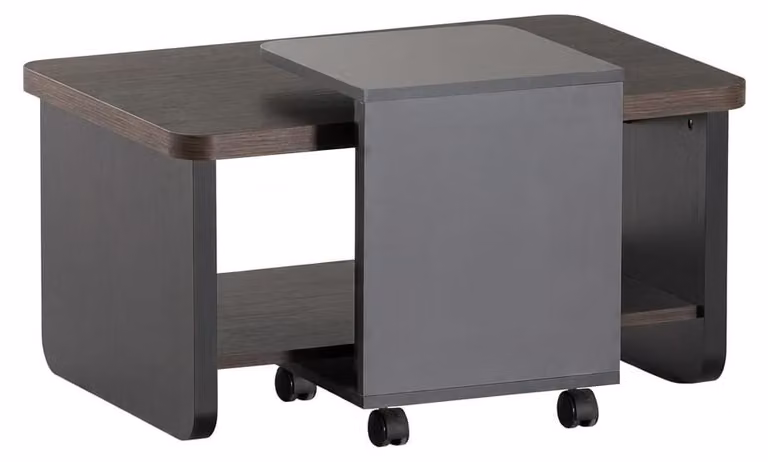 Tavolino da caffè moderno, color marrone, dal design versatile, minimalista ed elegante