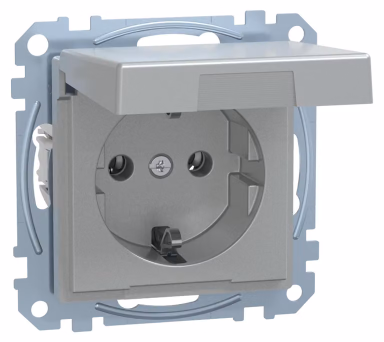 Merten MEG2310-0460 Presa di corrente CEE 7/3 Alluminio (MEG2310-0460)