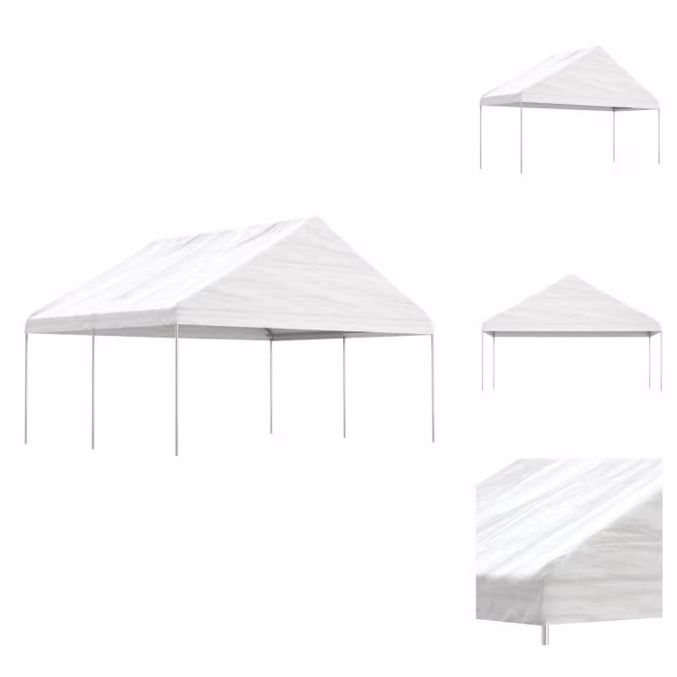 vidaXL Padiglione con tetto bianco 4,46x5,88x3,75 m in polietilene - Padiglioni e tende per feste