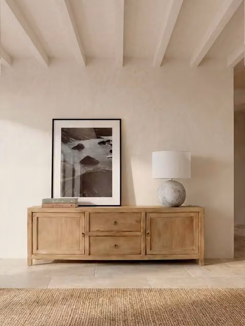 Mobile TV Rustico Kenay Home in Legno di Mango, Colore Marrone e Beige, L: 180 cm, P: 58,6 cm, H: 45 cm – 1