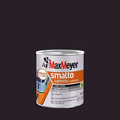 MaxMeyer Smalto a Solvente Satinato Nero R9005 0,750 l