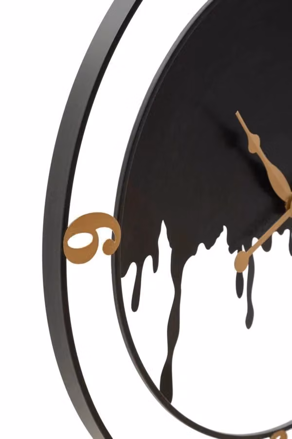 Orologio da parete analogico moderno Mauro Ferretti nero in metallo Ø 66 cm – 2