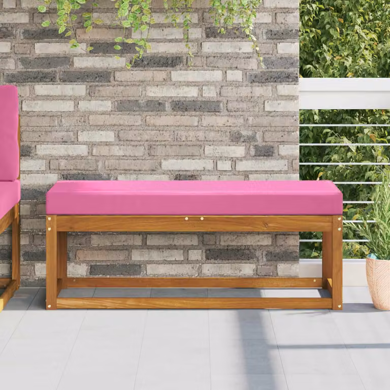 vidaXL Cuscino da Sedia Esterno in Poliestere Rosa L 115 x P 40 x H 8 cm