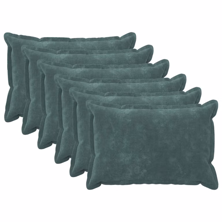 Set di 6 federe vidaXL HOUTEN blu mare in microfibra, 50 x 75 cm