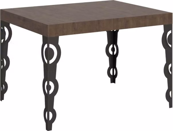 Tavolo allungabile moderno Bs Com in noce con telaio antracite L/P: 110 x 70 cm, estensibile fino a 194 cm