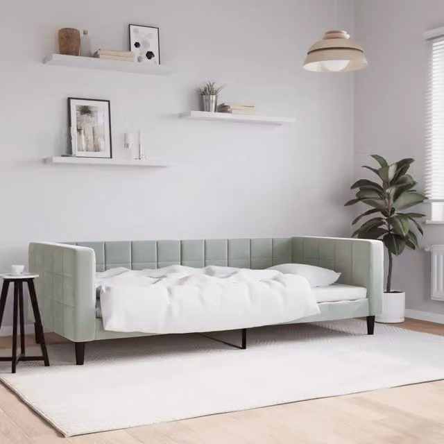 Letto da giorno moderno vidaXL in velluto grigio – 1