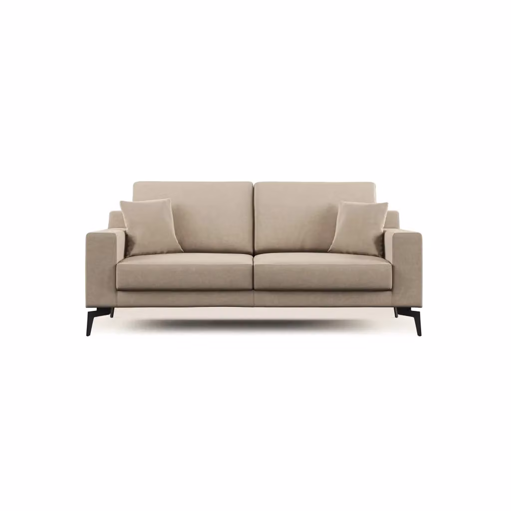 Divano moderno Prestige Divani.Store in tessuto tortora con coperture rimovibili e cuscini inclusi L: 186 cm – 2