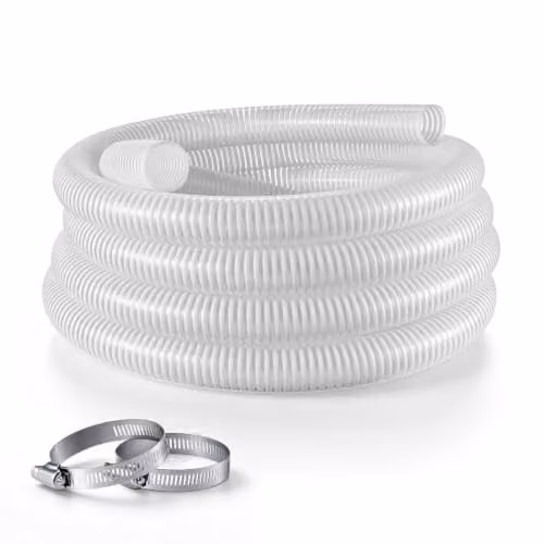 VEVOR Tubo Aspirazione PVC per Pompa Acqua Sommersa Lunghezza 7,6m Bianco