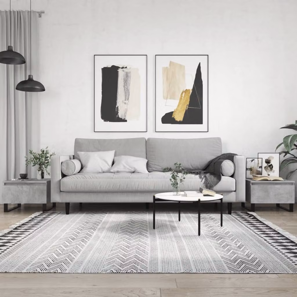 Maison Exclusive - Tavolini da salotto 2 pezzi Grigio cemento 50x46x35 cm Materiale ligneo