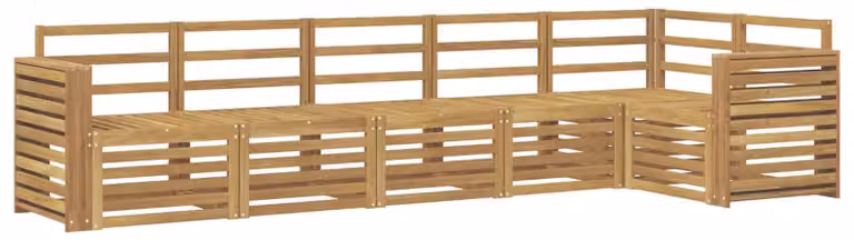 Set di divani da esterno, 6 pezzi, colore bianco, dimensioni 310 x 132,5 x 73 cm