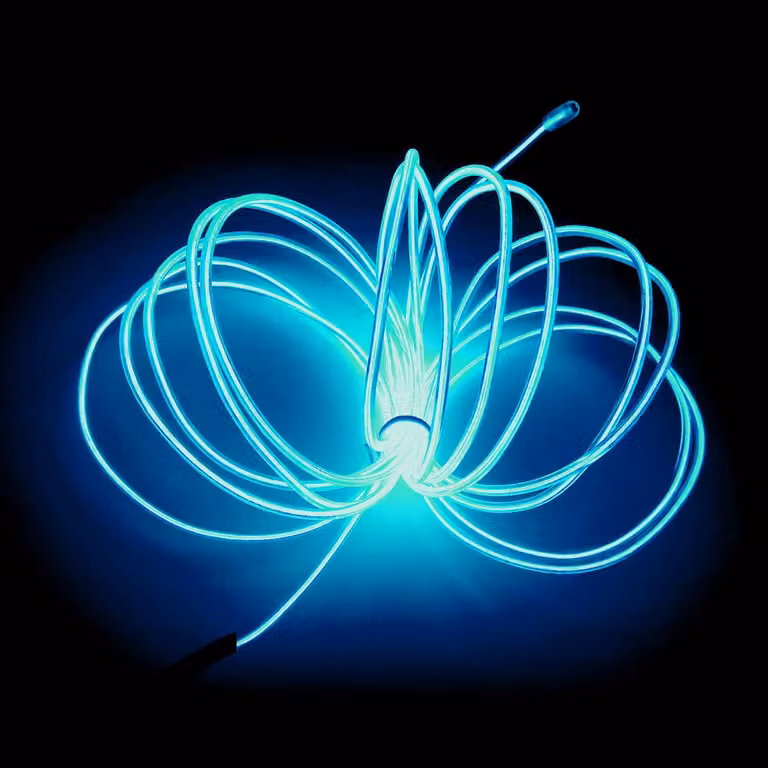 EL-Draad, luce blu ghiaccio, 5 metri, luce al neon, riduzione del rumore, portatile, ideale per feste