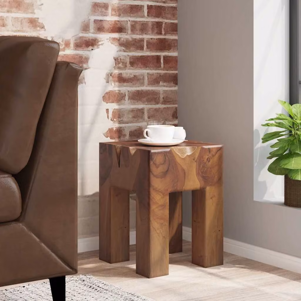 Sgabello in legno massello di teak vidaXL colore marrone stile rustico L/P/H: 40 x 40 x 30 cm