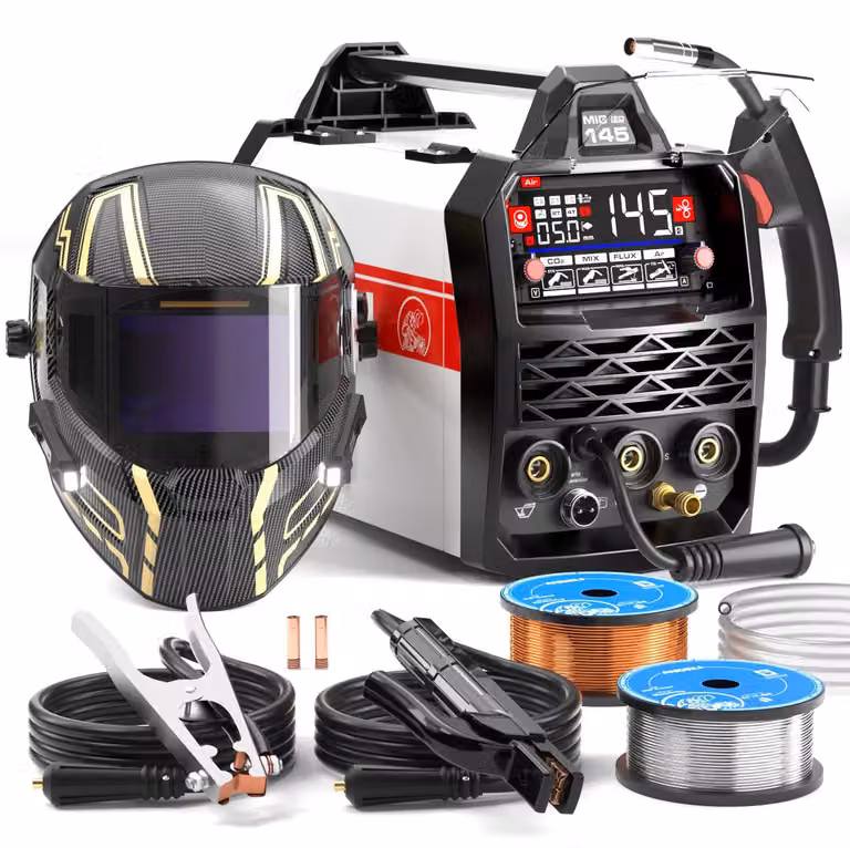Saldatrice multifunzione - MIG-145AIR - MIG/MAG - MIG senza gas - MMA - TIG Lift - 145 A - Pacchetto 3