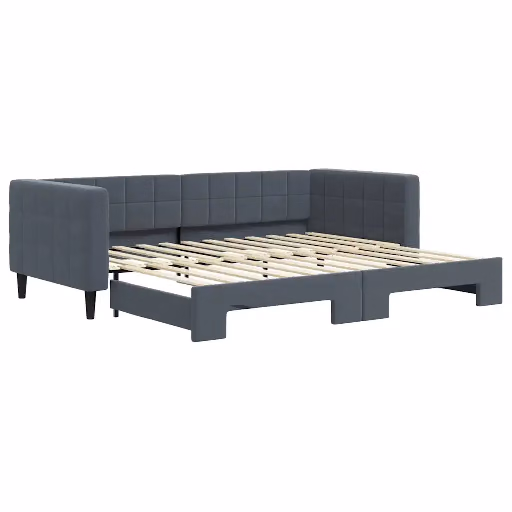 Divano Letto con Letto Estraibile vidaXL in Velluto Grigio per Soggiorno e Camera da Letto L/P/H: 223 x 90 x 68 cm – 2