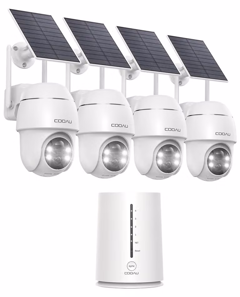 Telecamera di sicurezza Wi-Fi da 4 MP per esterni, wireless, con base stazione