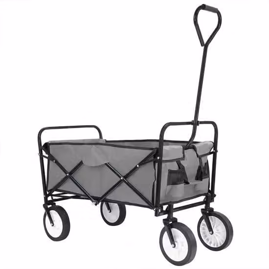 Carrello per spese - Carrello di negozio - Carrello di negozio portatile - Carrello per carichi pesanti - Carrello per carichi pesanti pieghevole - Carrello per carichi pesanti - 70KG - 64x50x92 - Nero