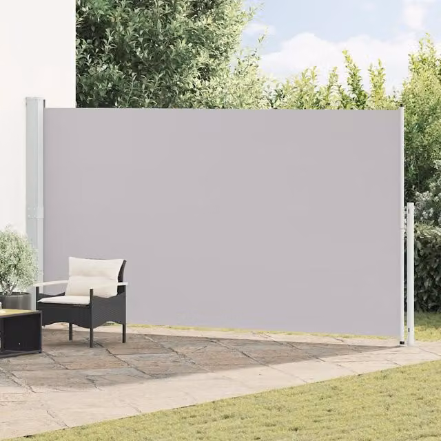 Tenda Laterale Retrattile DESIGN IN per Patio e Balcone in Poliestere e Acciaio, Grigia, L: 500 cm, H: 200 cm