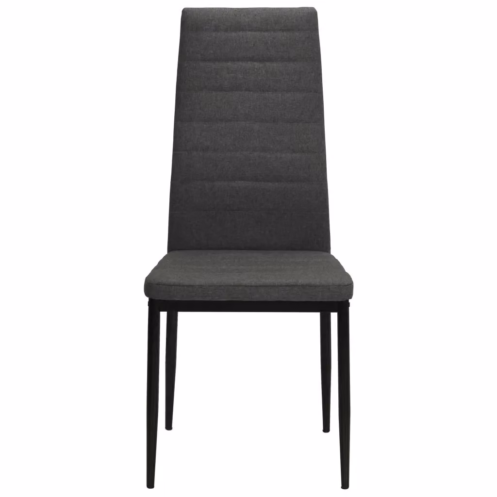 Set di 6 sedie da pranzo moderne vidaXL in tessuto grigio con struttura in metallo – 2