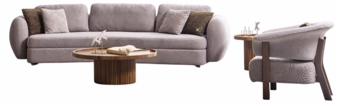 Stilvolle Graue Sofagarnitur Stilvolles Sitzsofa Luxus Sessel Tische