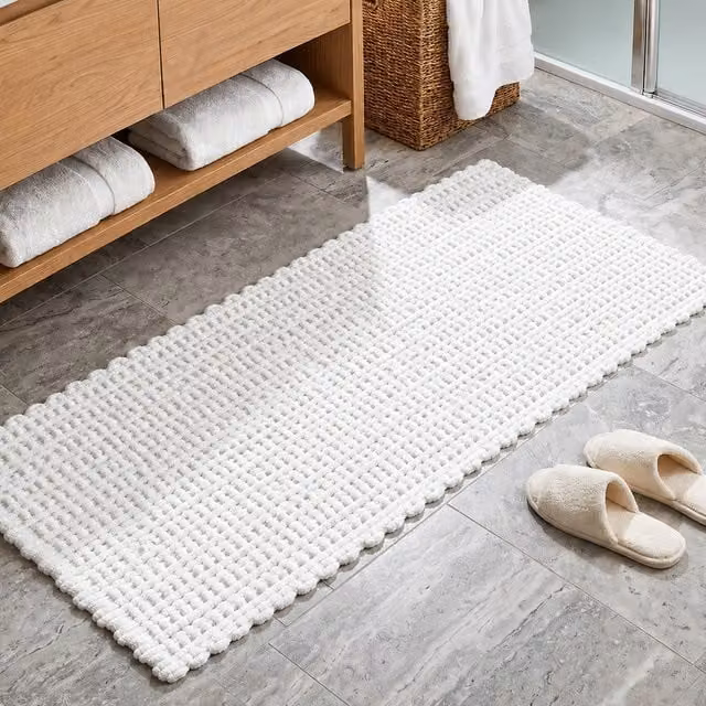 Tappeto da bagno in ciniglia KASANOVA bianco L: 60 cm, P: 130 cm