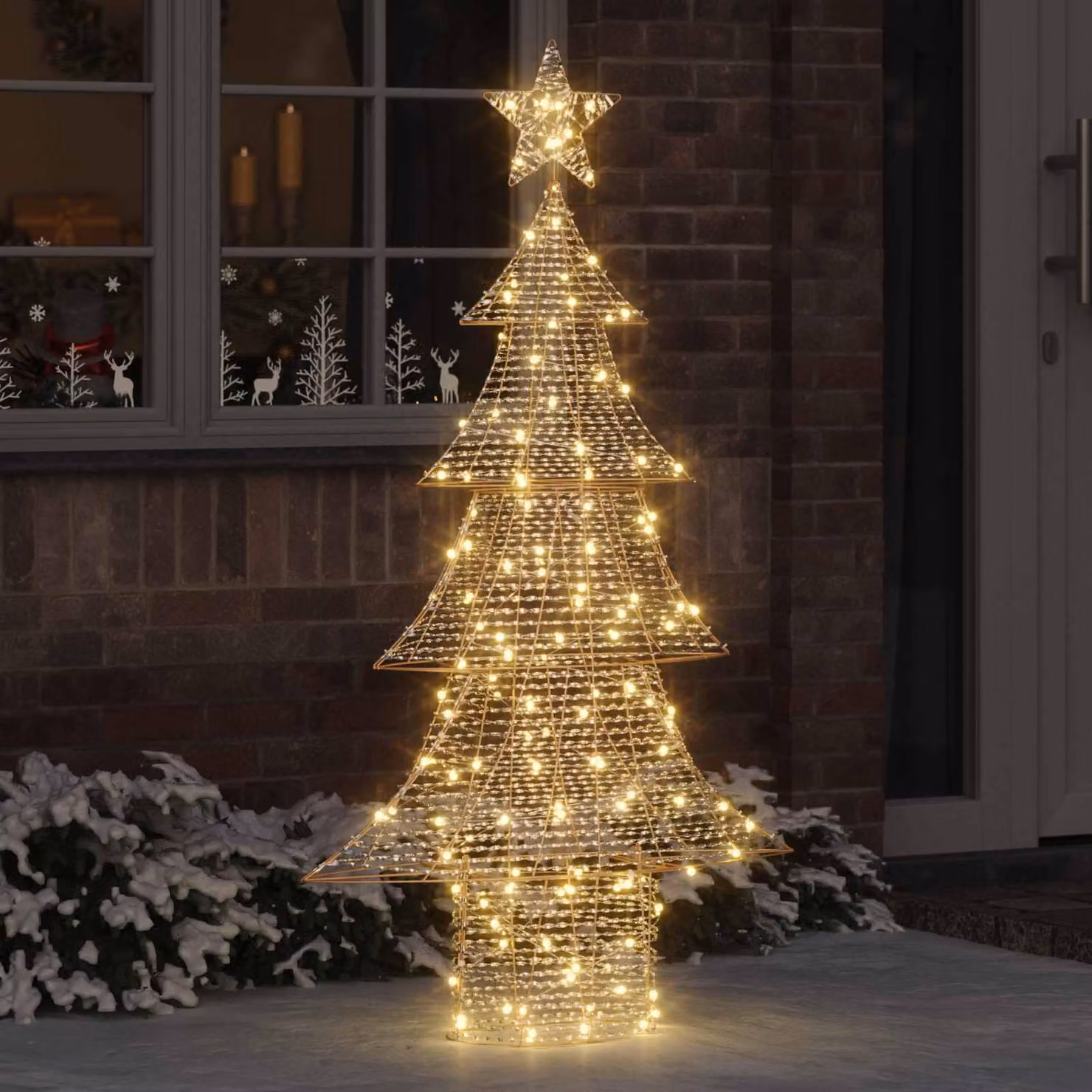 Maison Exclusive - Albero di Natale con 160 luci a LED, luce bianca calda, altezza 151 cm, materiale: PET