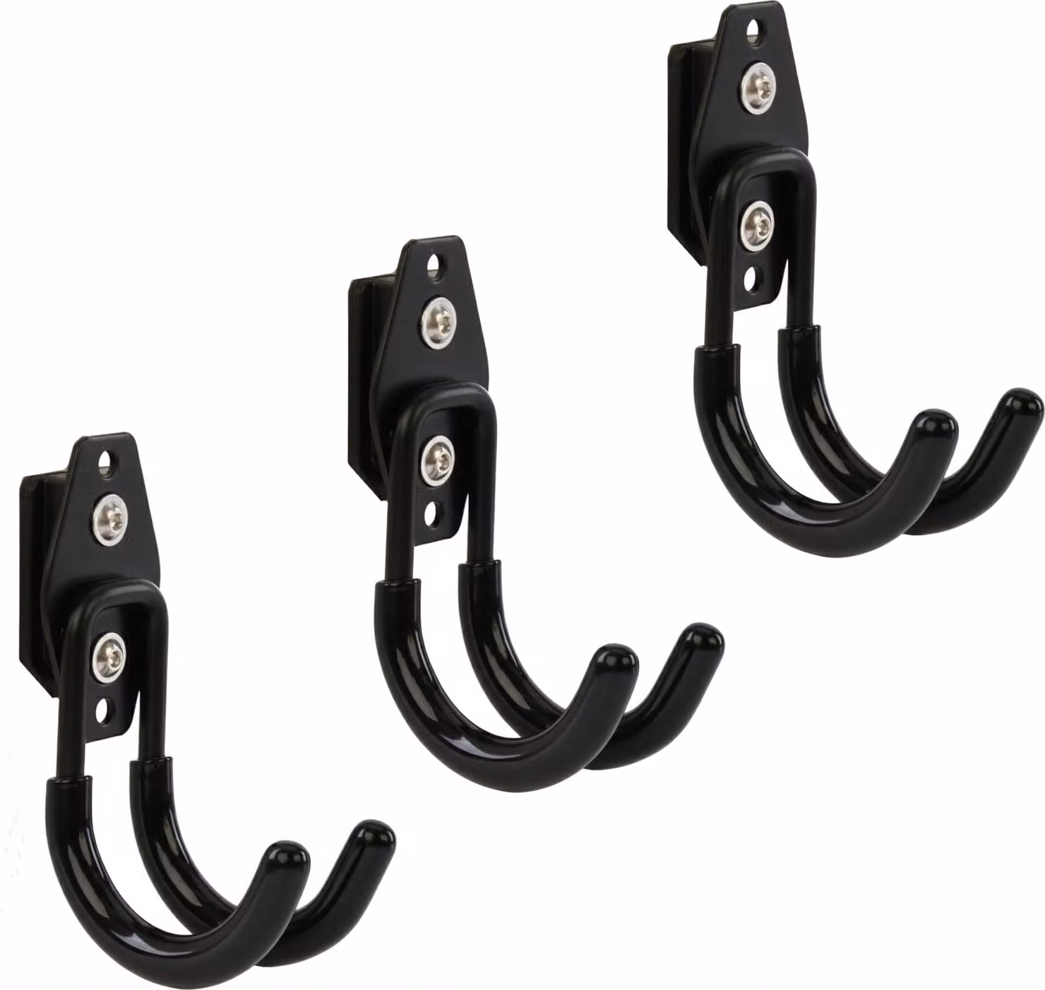 Set di 3 ganci portautensili BOTLE per sistema di valigette Qbrick per utensili elettrici, a forma di U 7 cm, stabili con rivestimento in PVC, per garage, capanni, ganci per abiti e rulli per verniciatura, ganci doppi, portata fino a 40 kg