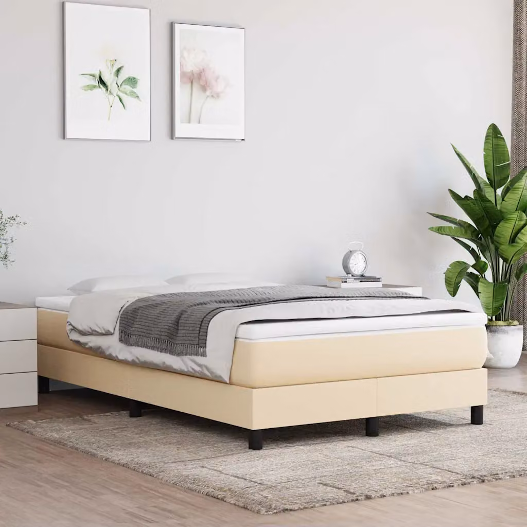 vidaXL Materasso Ibrido a Molle Insacchettate con Rivestimento in Tessuto, Rigidità Media, Beige, L 120 cm x P 200 cm x H 20 cm