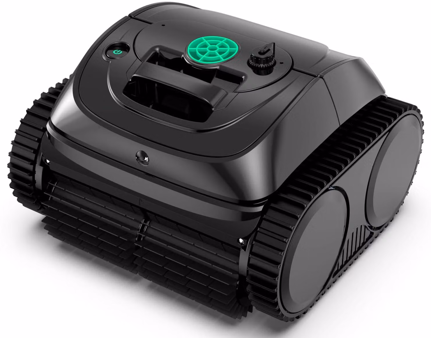 Robot aspirapolvere per piscine, colore nero, alimentato a batteria, autonomia di 150 minuti, realizzato in plastica