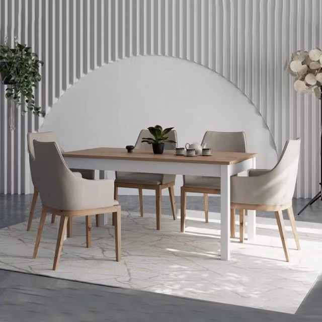 Senn DMORA Tavolo da pranzo moderno rettangolare per 8 persone, Rovere, L: 160 cm, P: 80 cm, H: 77 cm