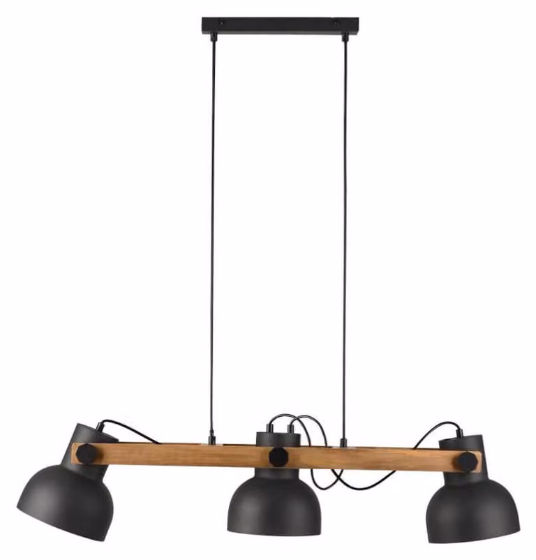 Articolo di seconda scelta Just Light Lampada a sospensione Cup 2.0 Nero Metallo 3 luci E27 Moderno