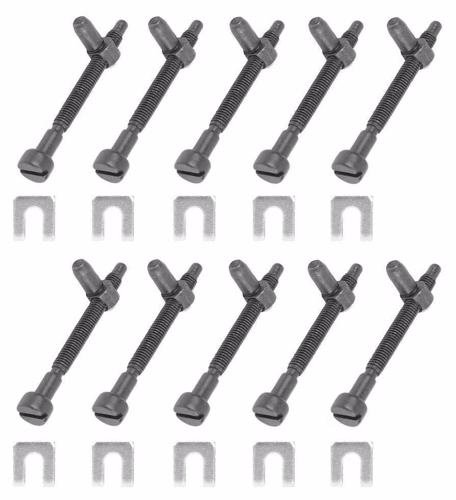 Set di viti di regolazione della catena - Accessori da 10 pezzi - Metallo di alta qualità - Durata elevata - Installazione semplice - Prestazioni affidabili - Componente per motoseghe