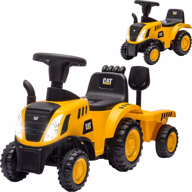 AIYAPLAY Camion Giocattolo Caterpillar con Pala e Rimorchio per Bambini, Giallo, L/P/H: 91 x 29 x 44 cm