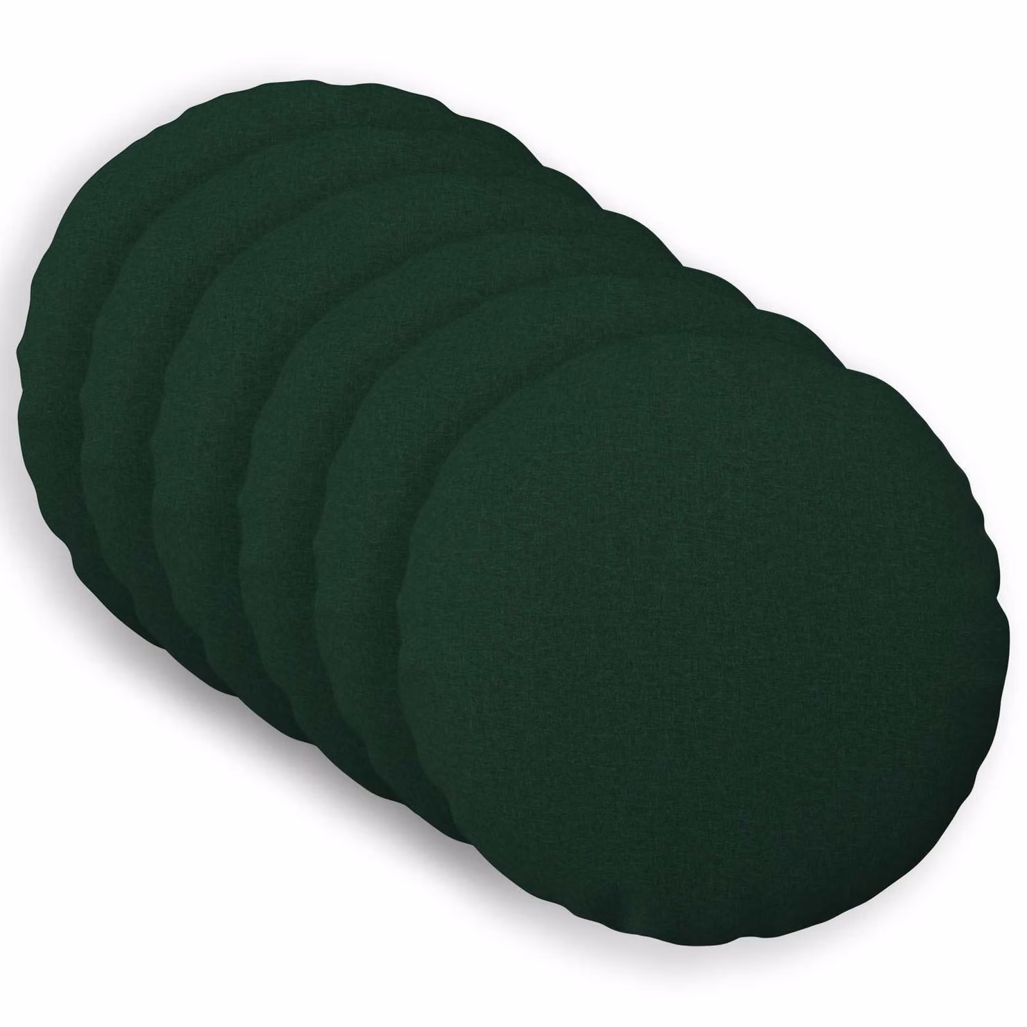 Set di 6 federe rotonde vidaXL HEERLEN in tessuto verde scuro, Ø 50 cm