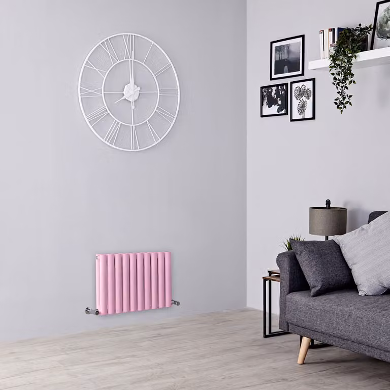 Radiatore di Design Orizzontale  Rosa -  400mm x 590mm  - Pannello Doppio  - Revive