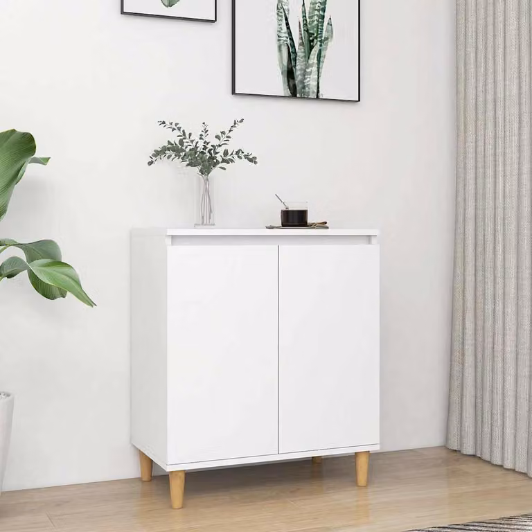 Credenza bianca in stile scandinavo vidaXL in legno e MDF L: 103,5 cm, P: 35 cm, H: 70 cm