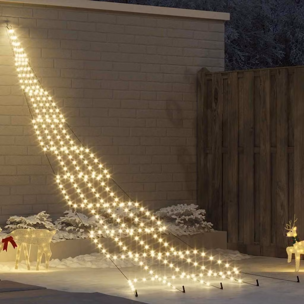 Maison Exclusive - Albero di Natale LED con picchetti da terra Bianco caldo 511 cm Metallo