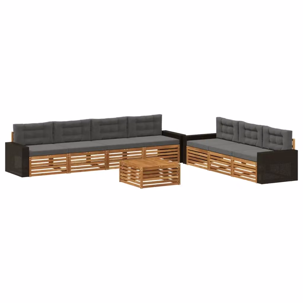 Set di divani da esterno 8 pezzi vidaXL in legno di acacia con tavolino e cuscini beige e antracite – 2