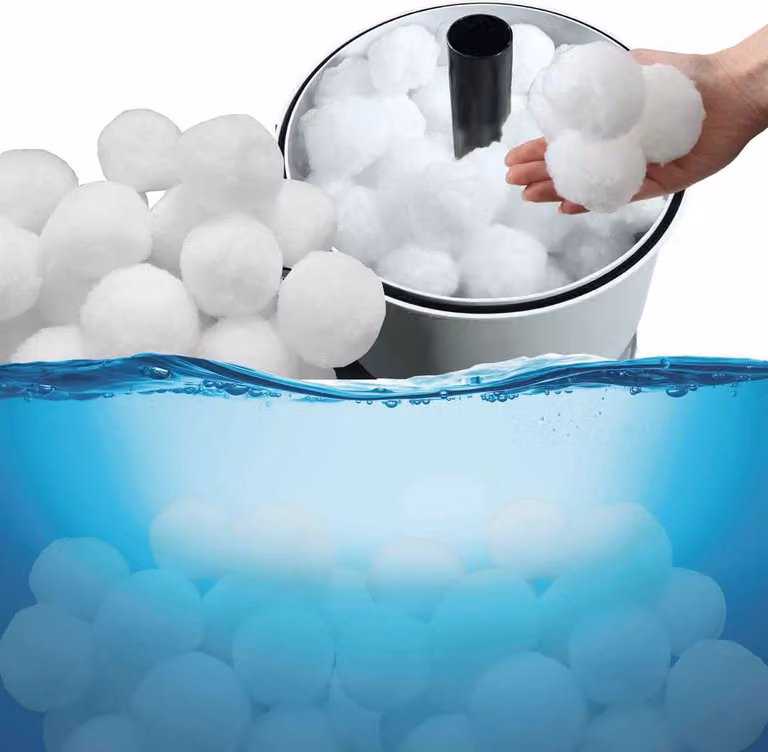 Sfere filtranti per sistemi di filtraggio per piscine, pulizia efficiente della piscina grazie all'elevato assorbimento dello sporco, 500 g sostituiscono 18 kg di sabbia filtrante