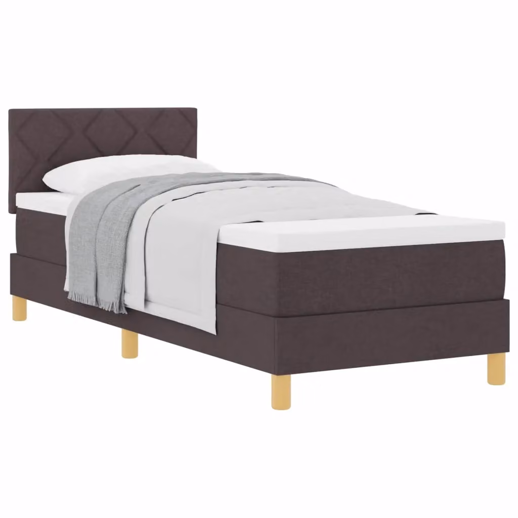 Letto ibrido moderno vidaXL in tessuto marrone con struttura in legno e metallo L 80 x P 200 x H 140 cm – 2